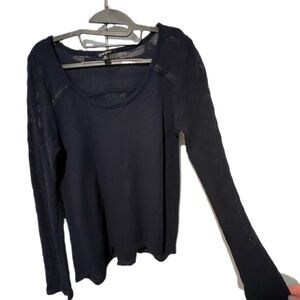 Lucky Brand Navy Long Sleeve Top